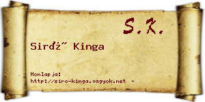Siró Kinga névjegykártya