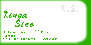 kinga siro business card